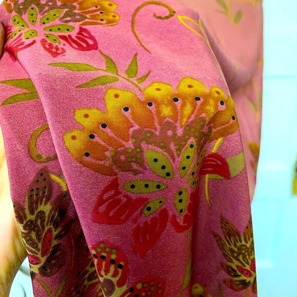 Jennifer Moore Long Floral Print Dress-Size 10 - Picture 6 of 7